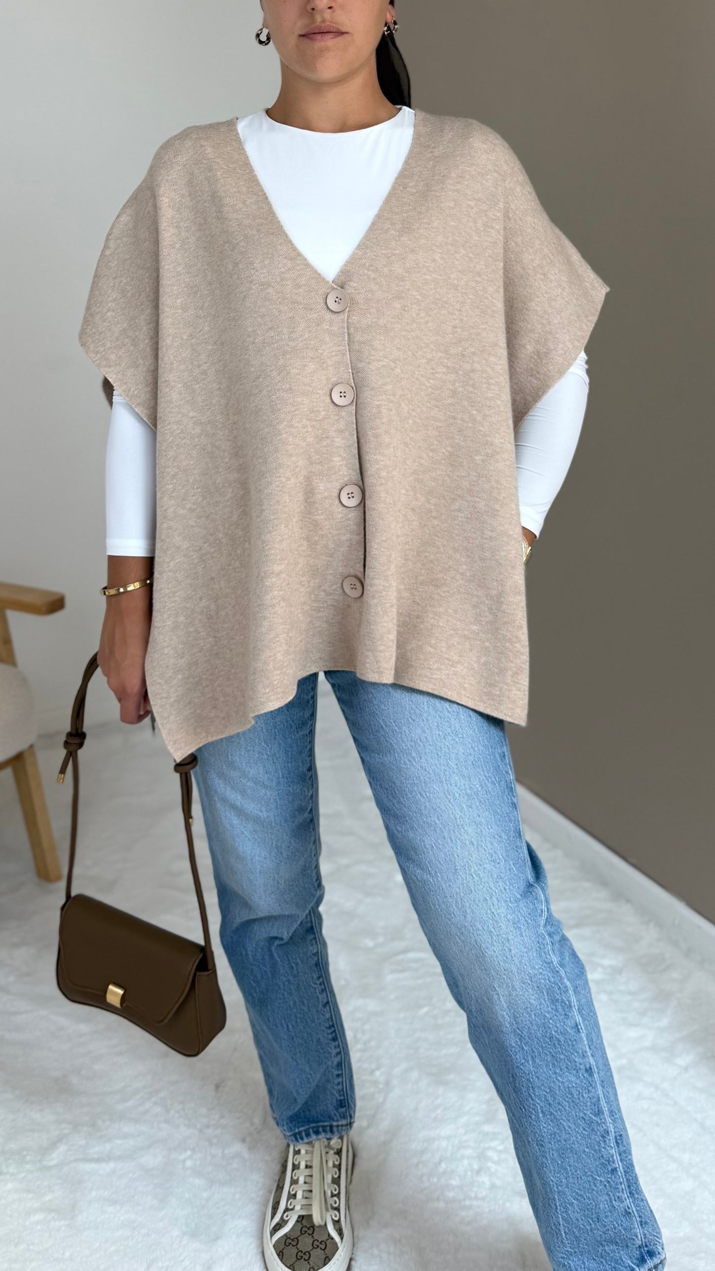 GILET SANS MANCHES MARRON