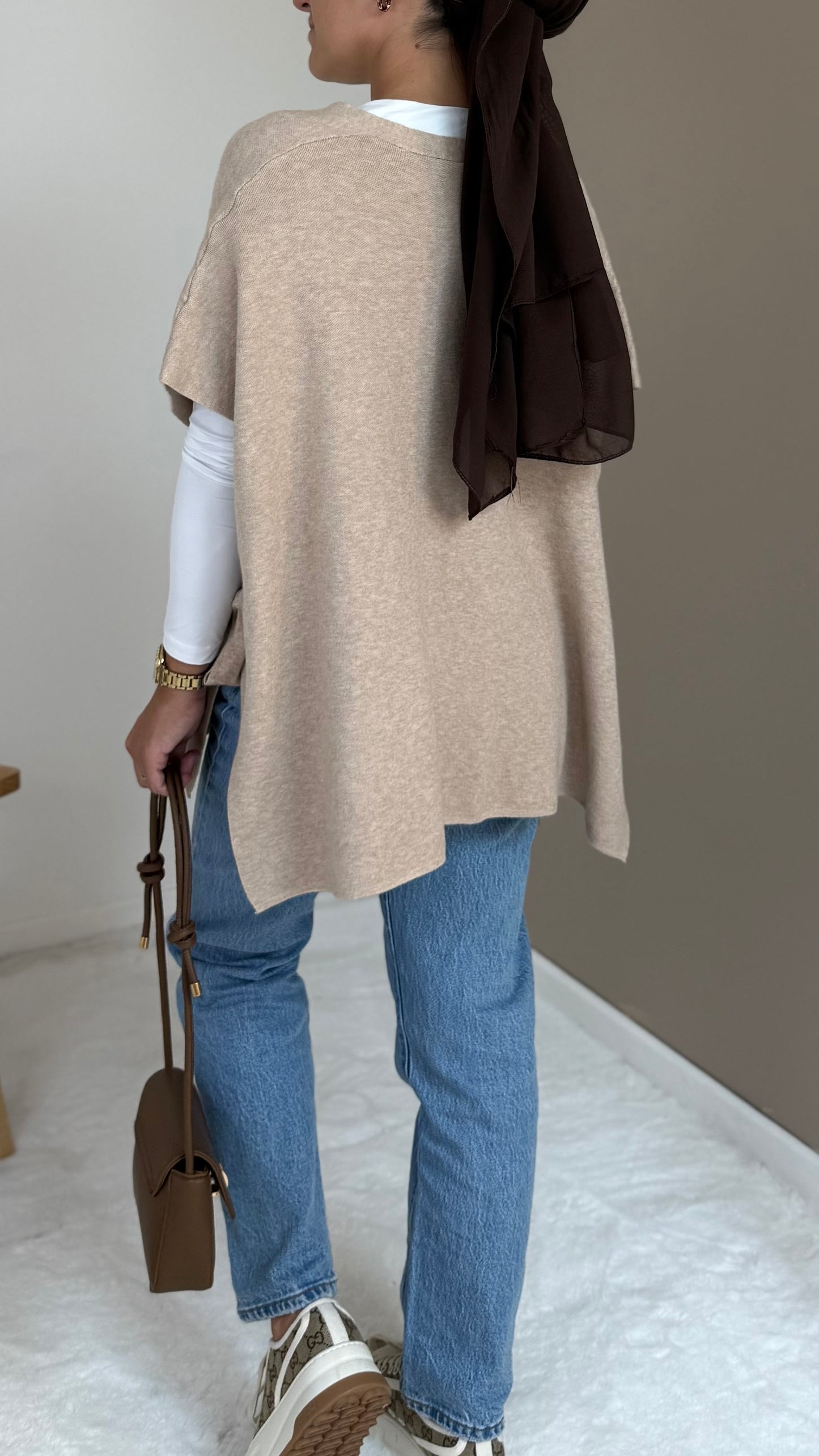 GILET SANS MANCHES MARRON