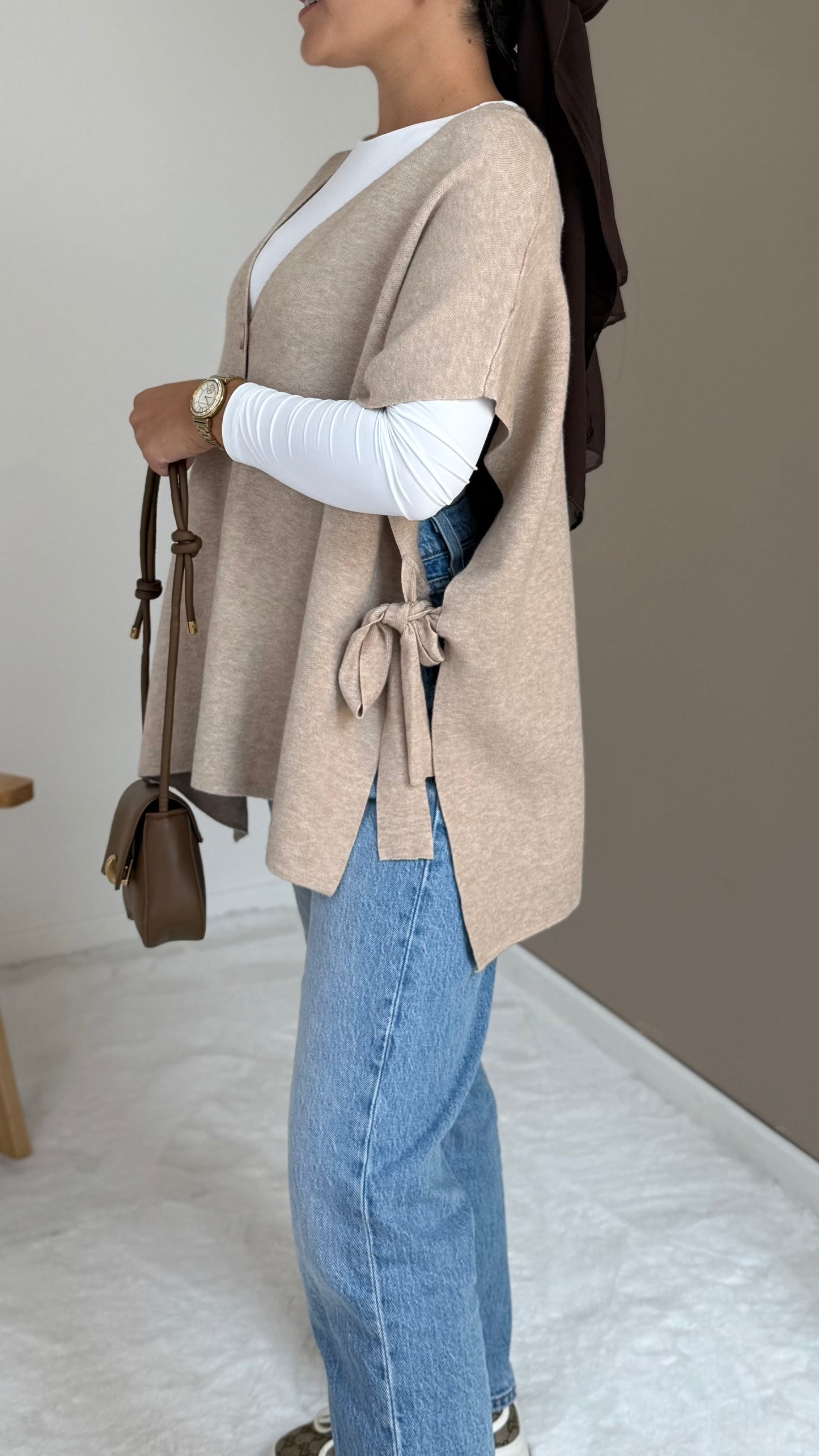 GILET SANS MANCHES MARRON