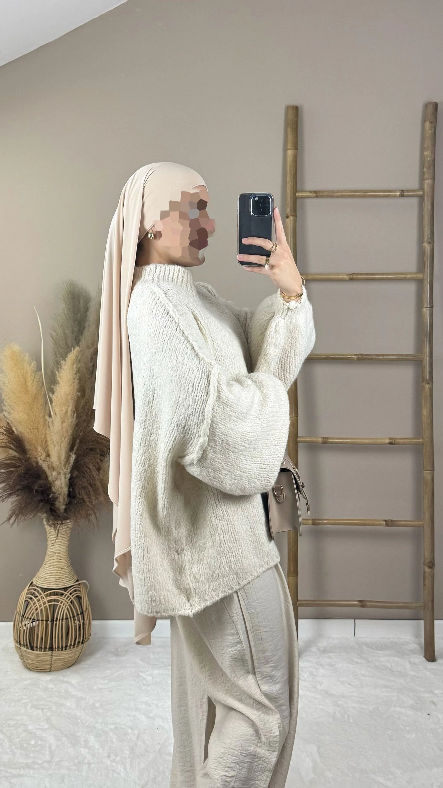 pull en laine beige