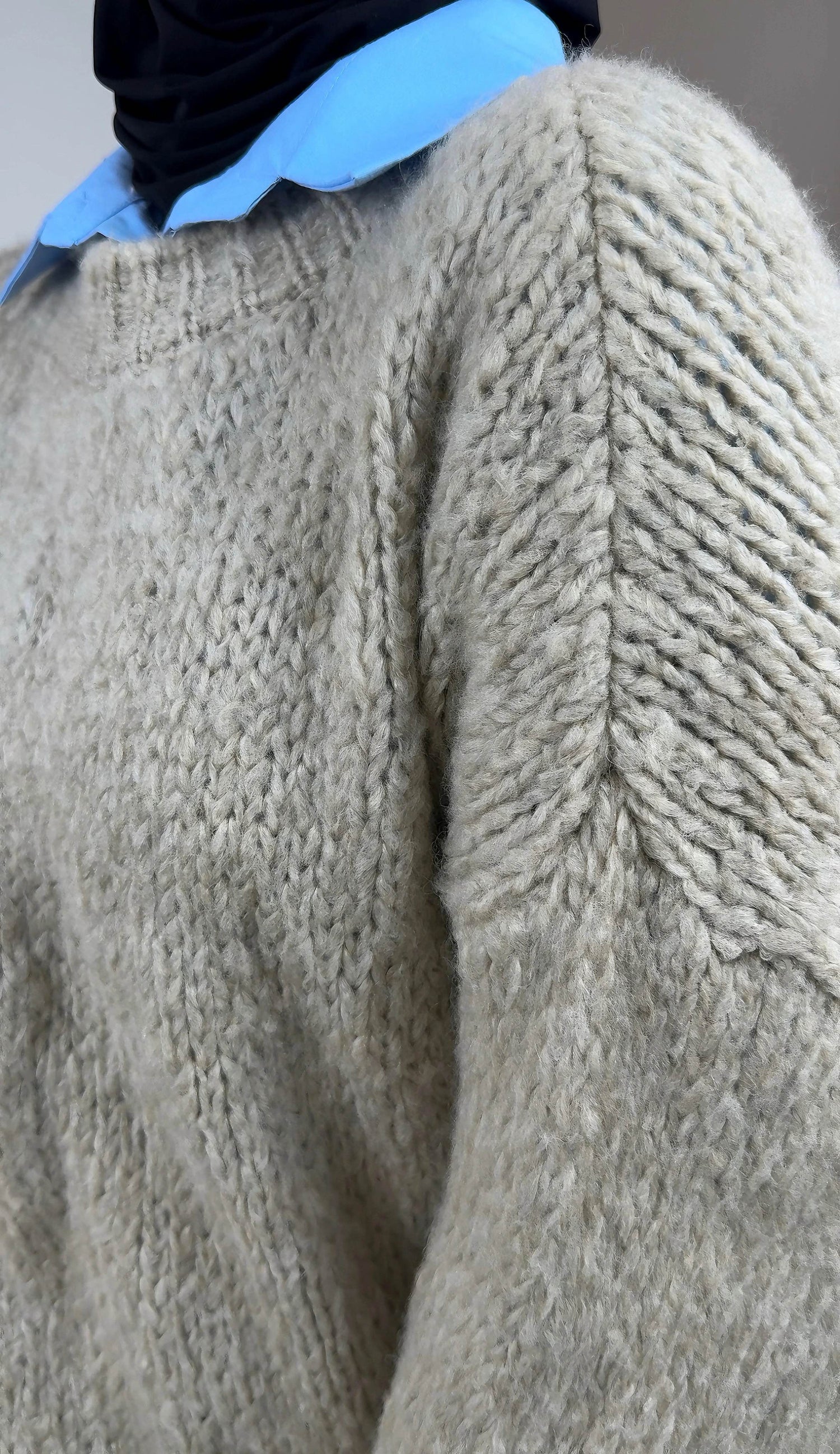 pull en maille taupe