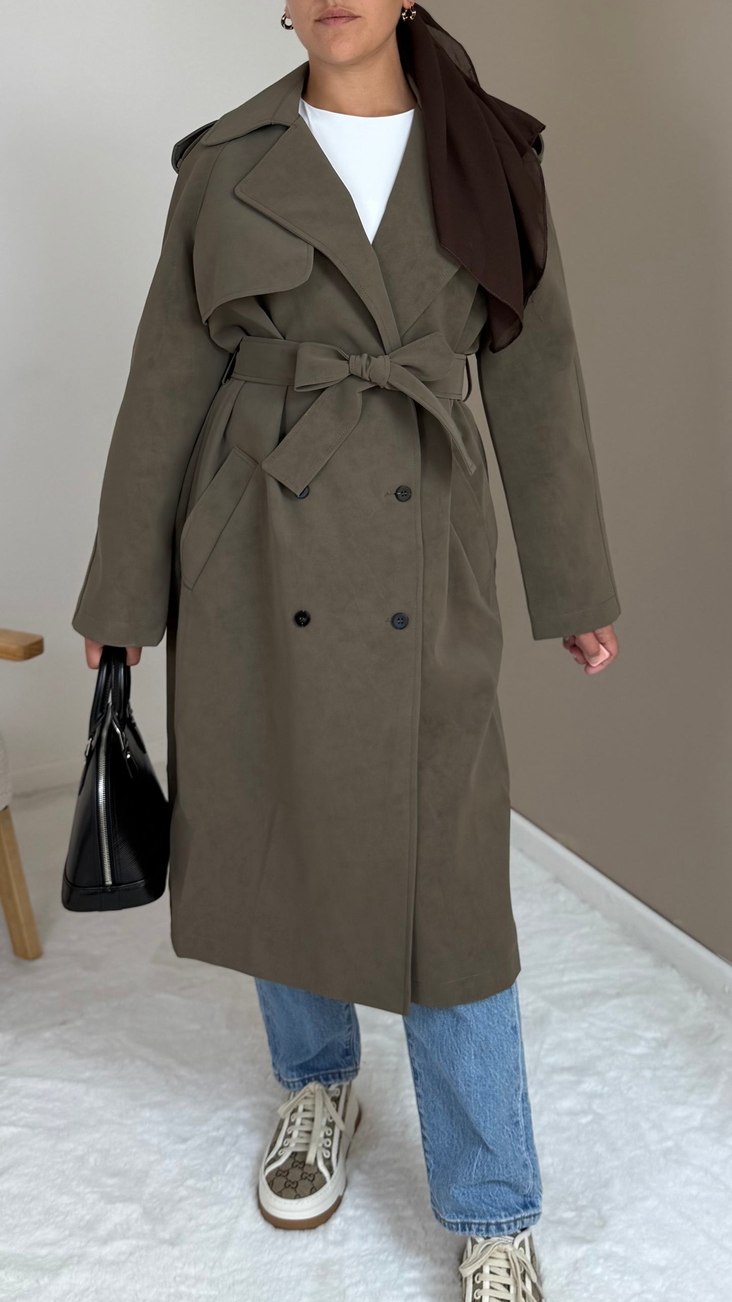 MANTEAU EN CUIR MARRON