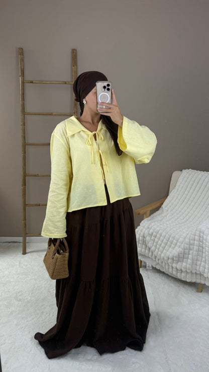 JUPE MAXI MARRON