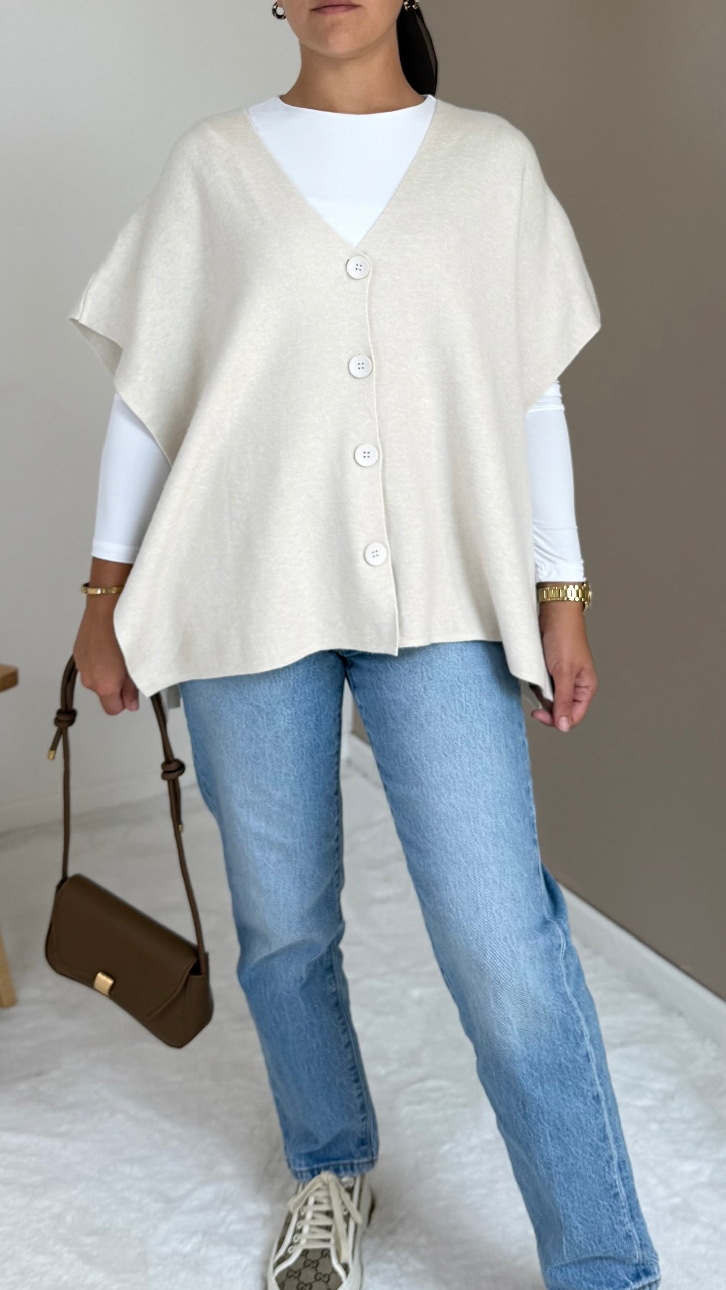 GILET SANS MANCHES BEIGE