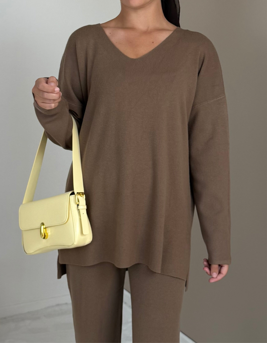 SET PULL ET PANTALON MARRON