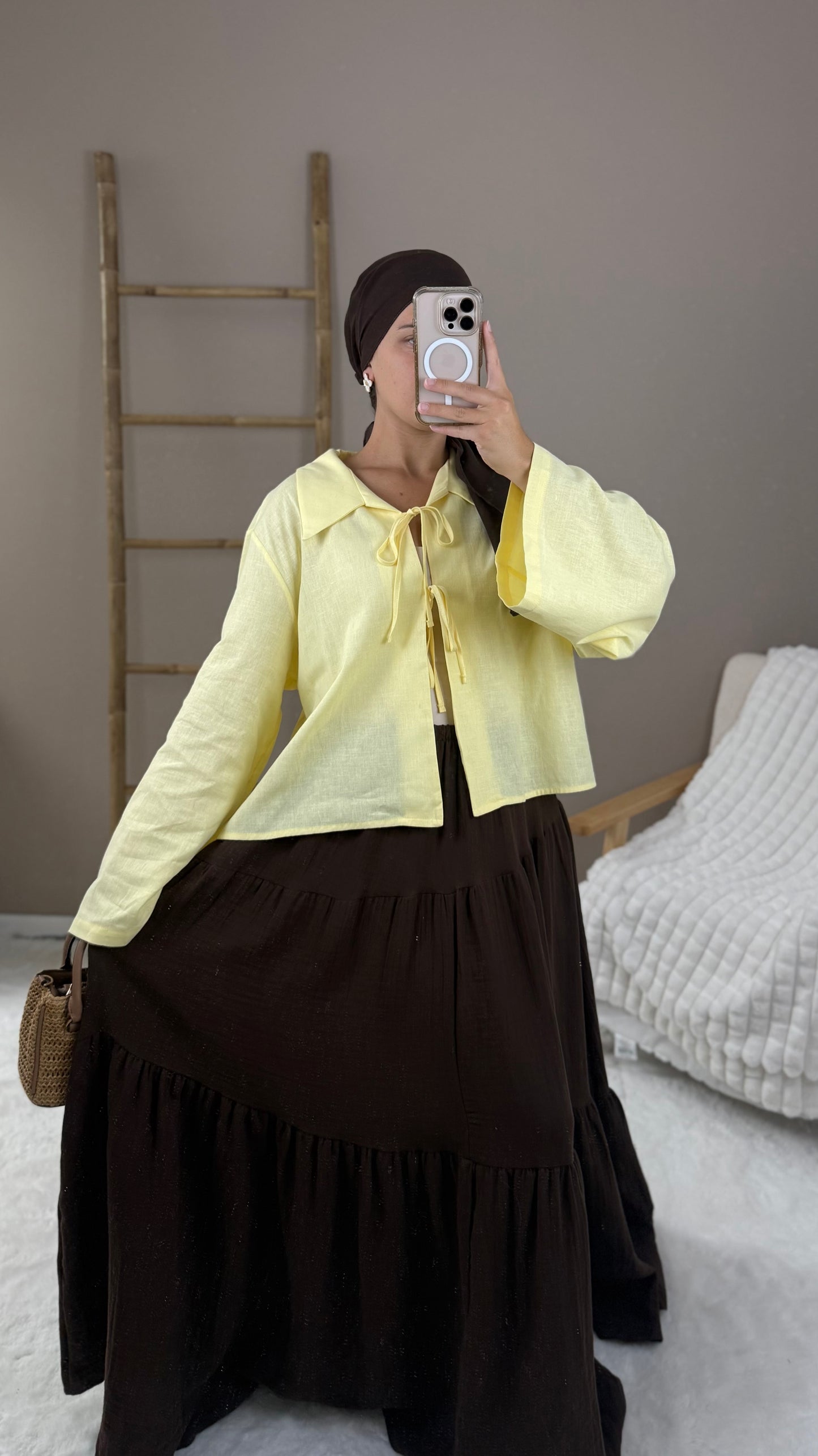 JUPE MAXI MARRON