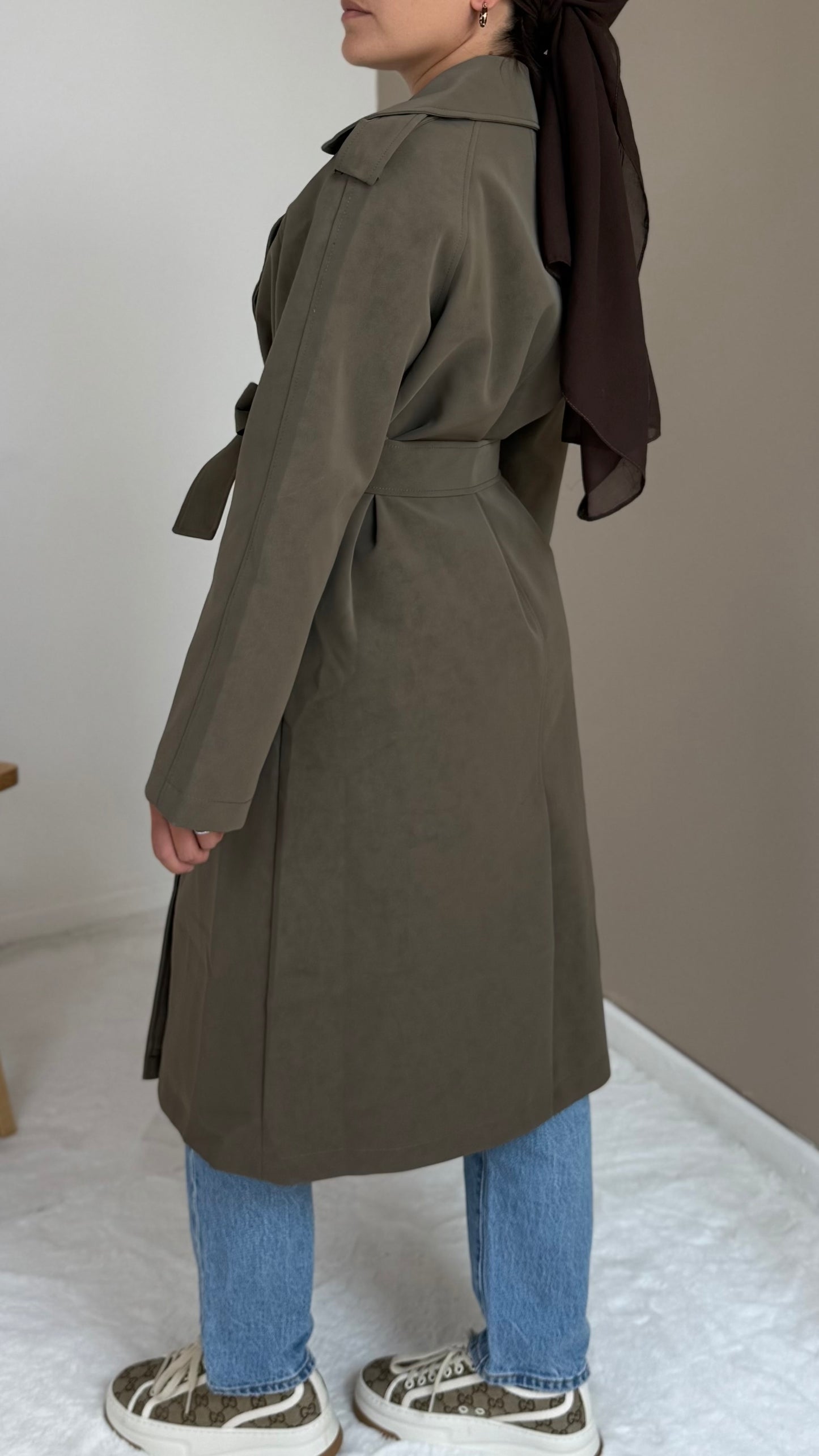 MANTEAU EN CUIR MARRON