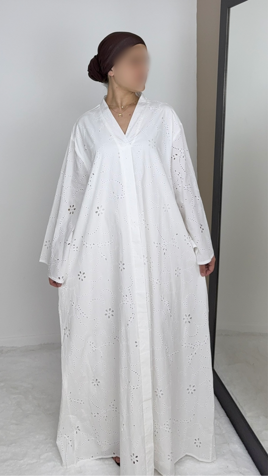 LONG EMBROIDERED COTTON DRESS