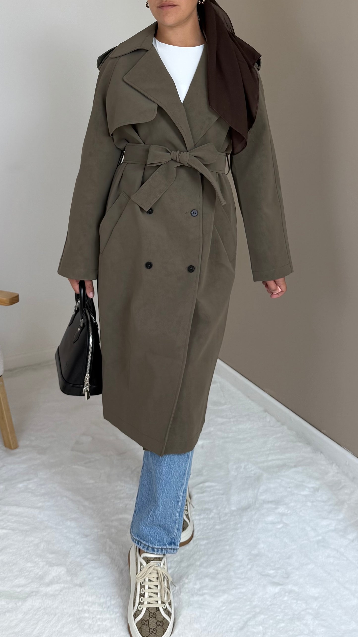 MANTEAU EN CUIR MARRON