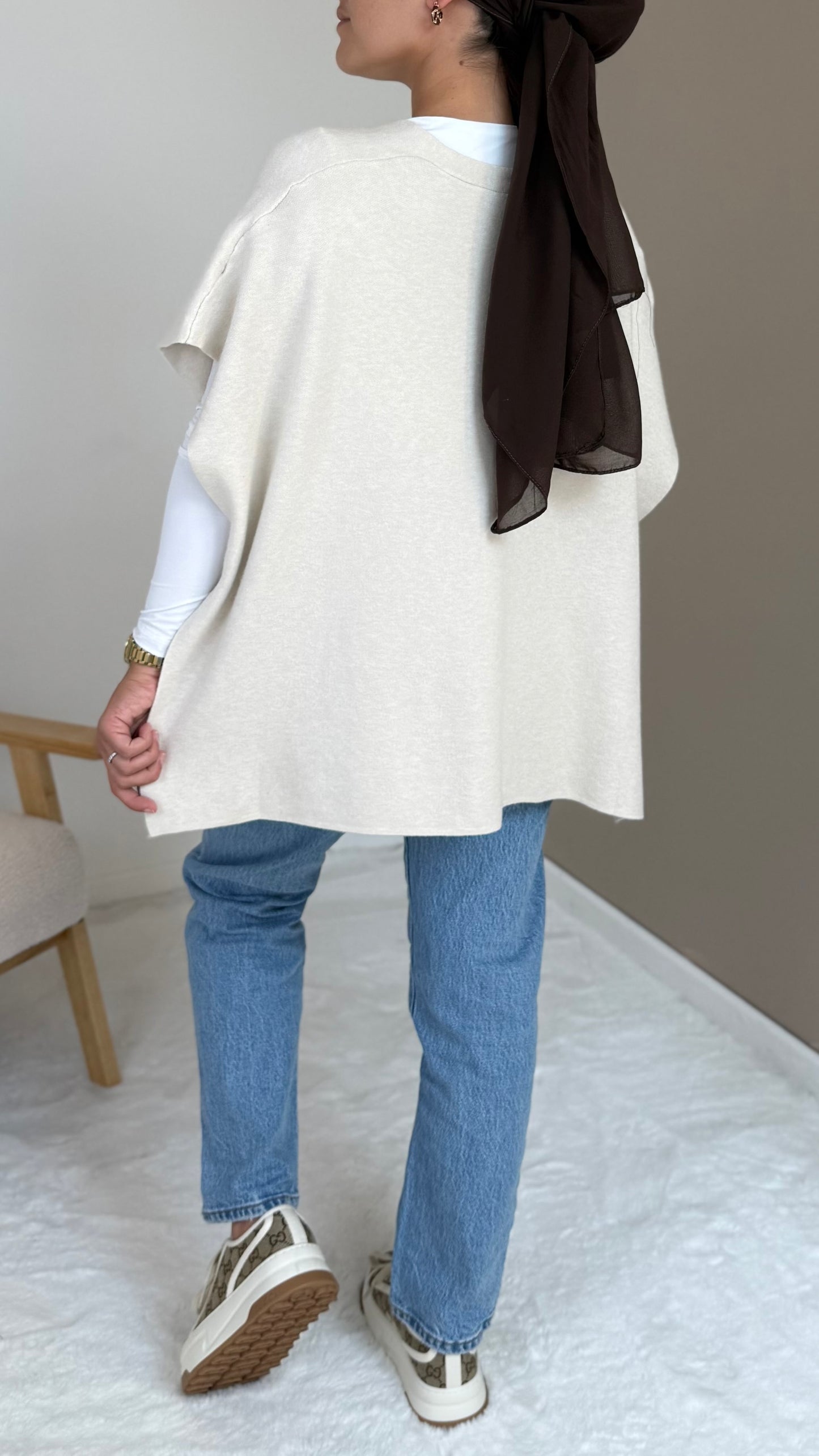 GILET SANS MANCHES BEIGE