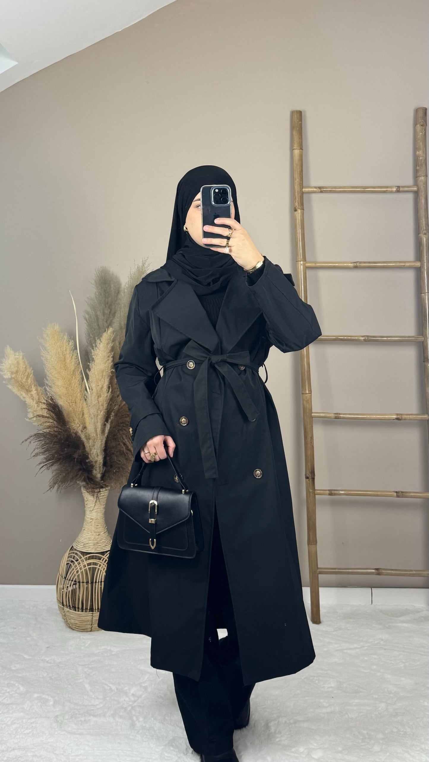BLACK TRENCH COAT 