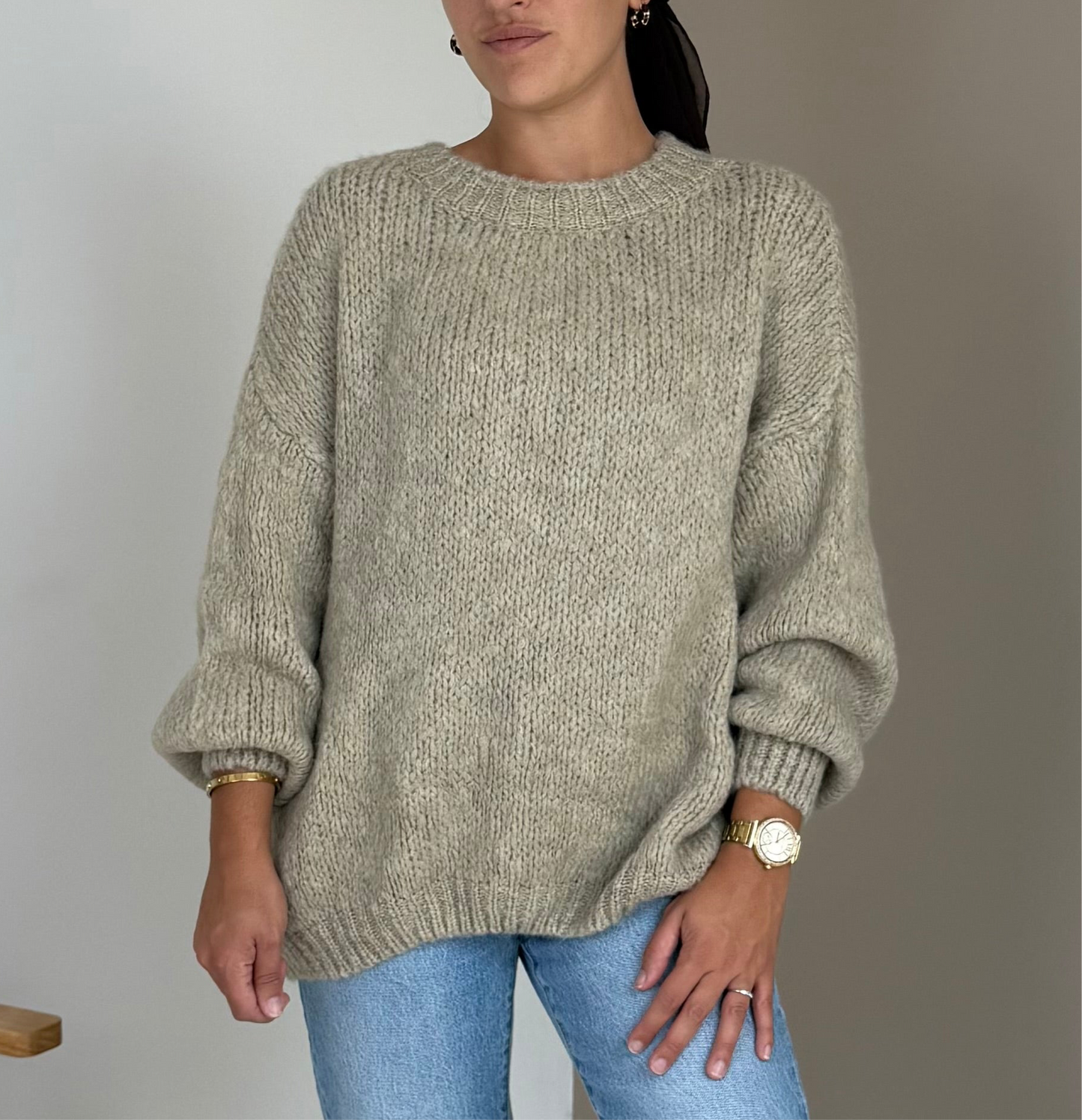 TAUPE KNITTED SWEATER