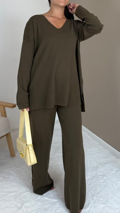 SET PULL ET PANTALON KAKI