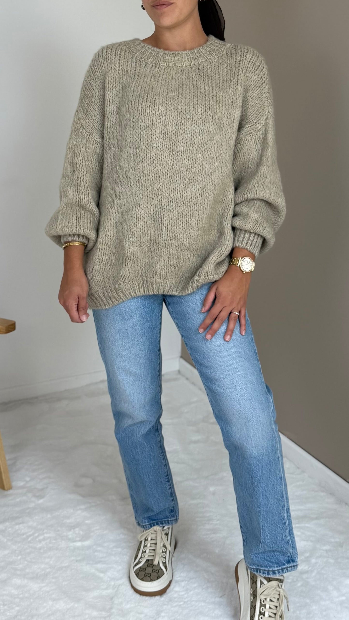 TAUPE KNITTED SWEATER
