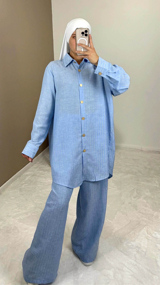 ENSEMBLE À RAYURES BLEU
