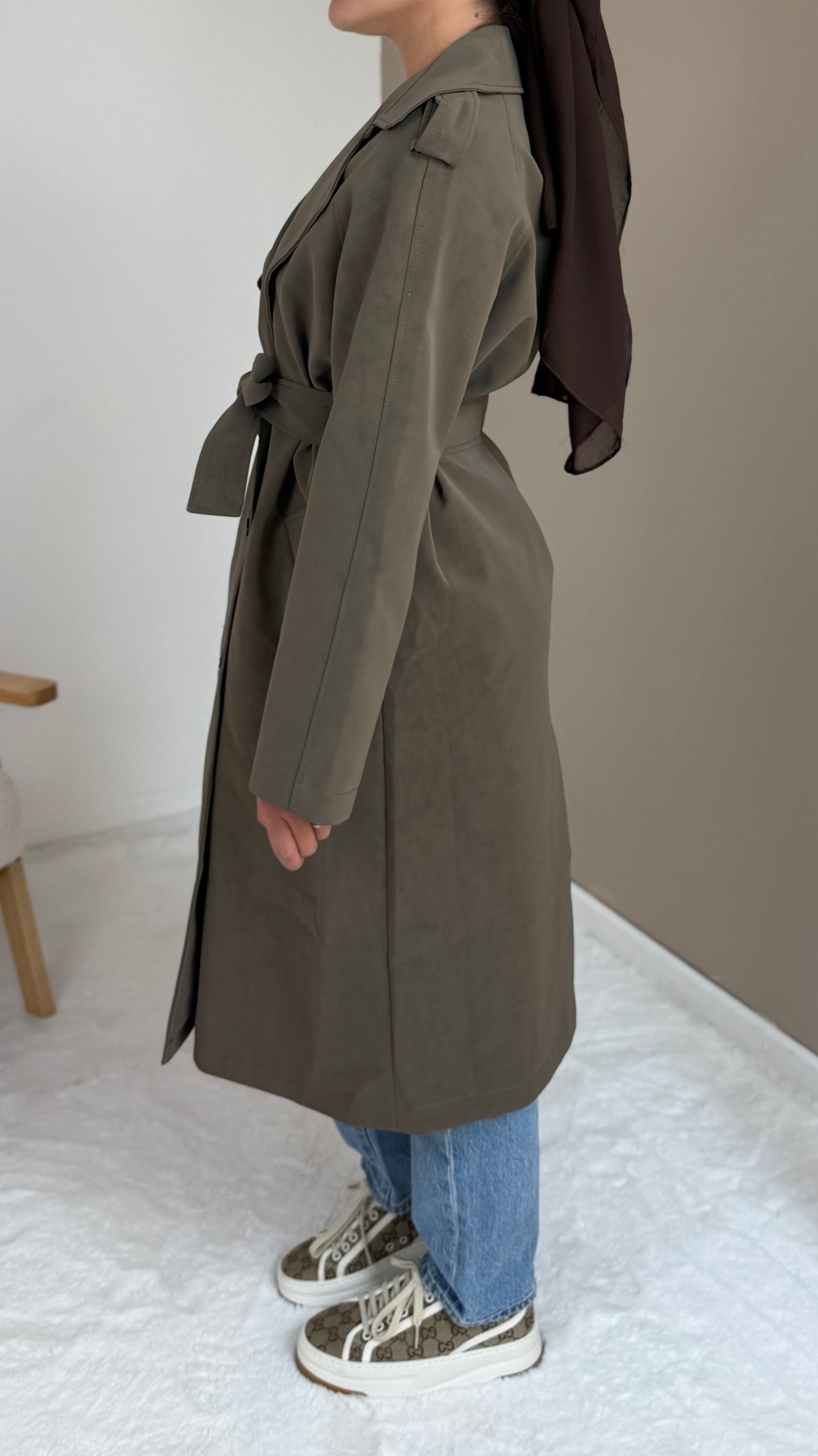 MANTEAU EN CUIR MARRON
