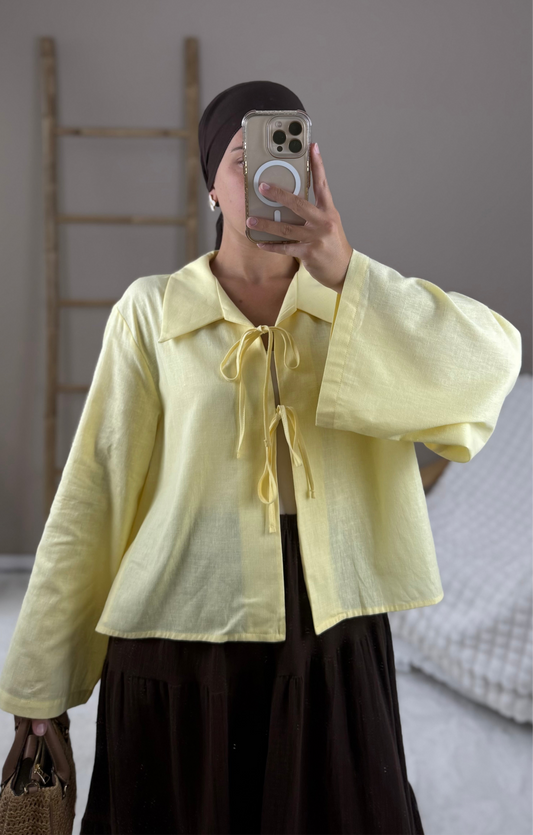 CHEMISIER À NOUER JAUNE