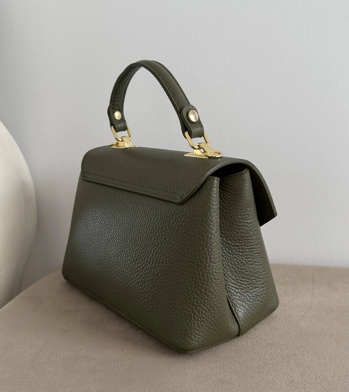GENUINE KHAKI LEATHER BAG