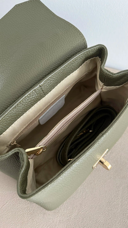 GENUINE KHAKI LEATHER BAG