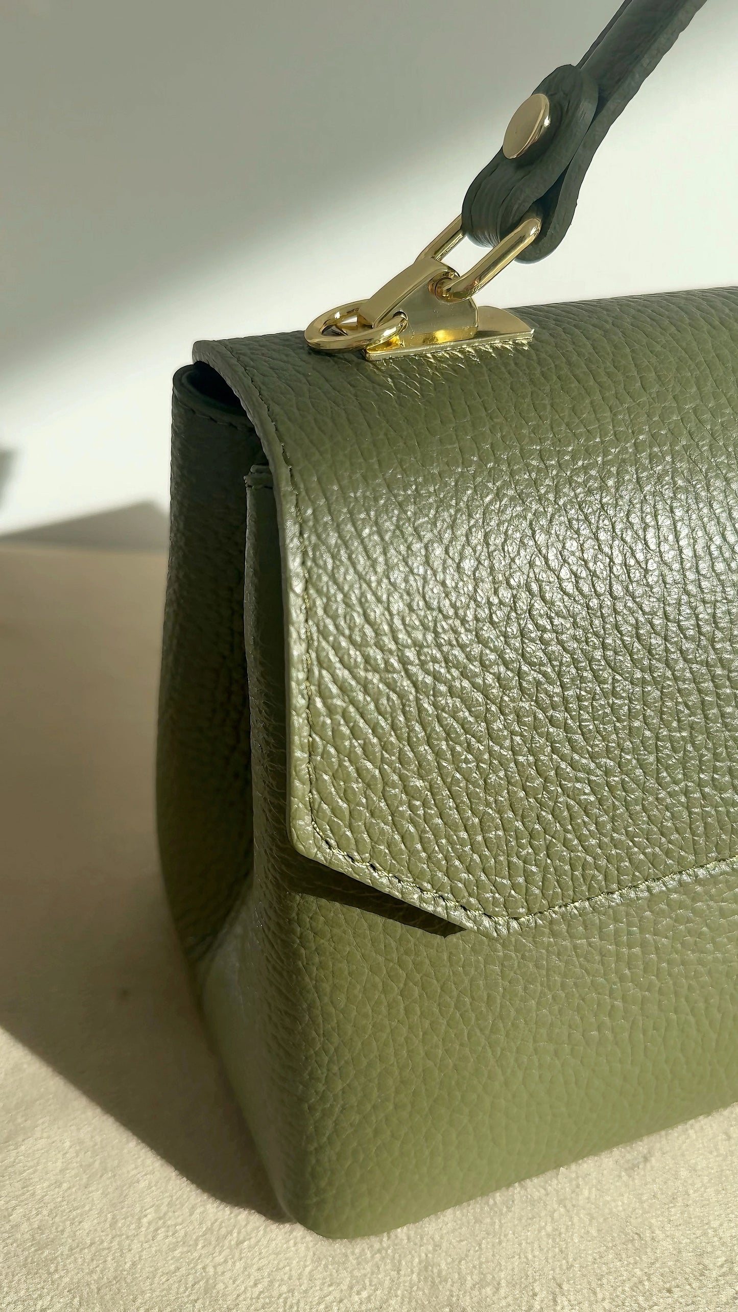 GENUINE KHAKI LEATHER BAG