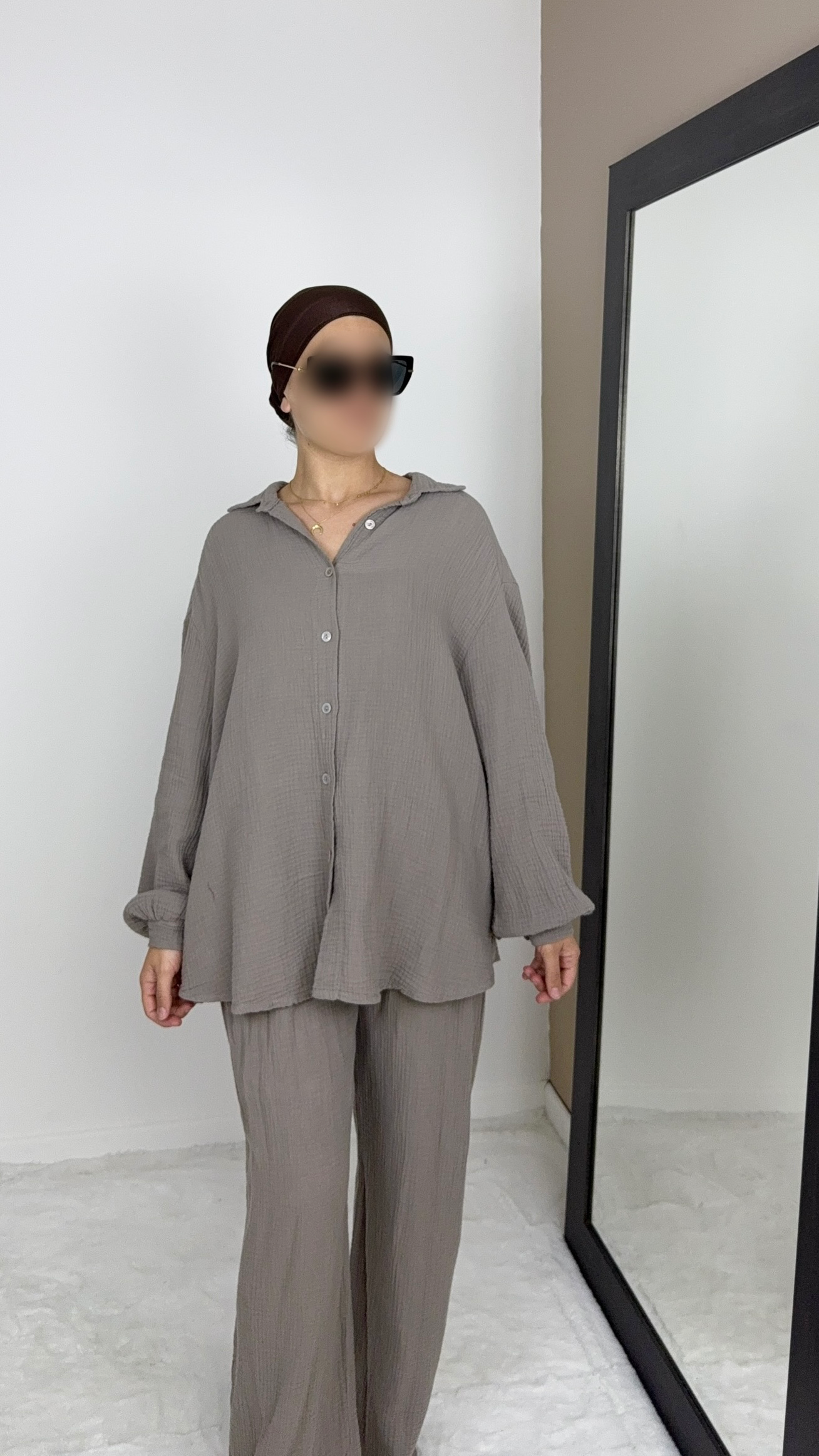 ENSEMBLE 100% COTON TAUPE