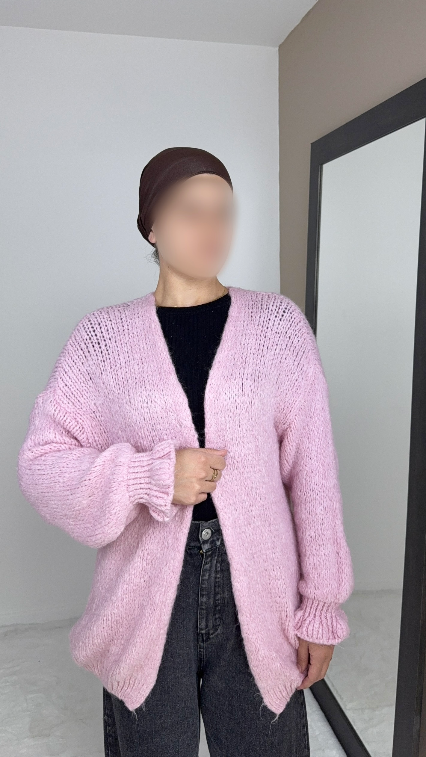 GILET EN LAINE ROSE