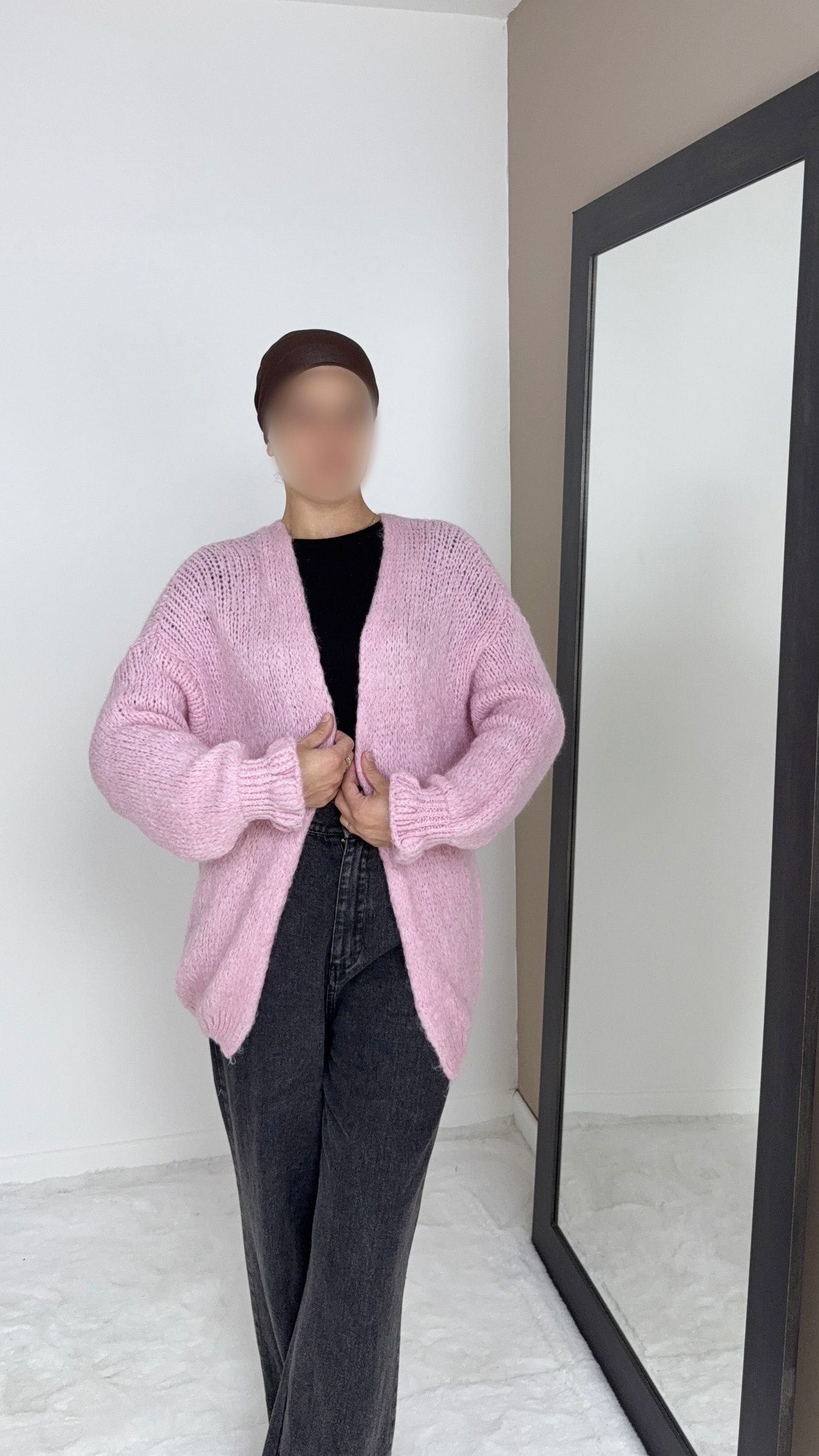 GILET EN LAINE ROSE