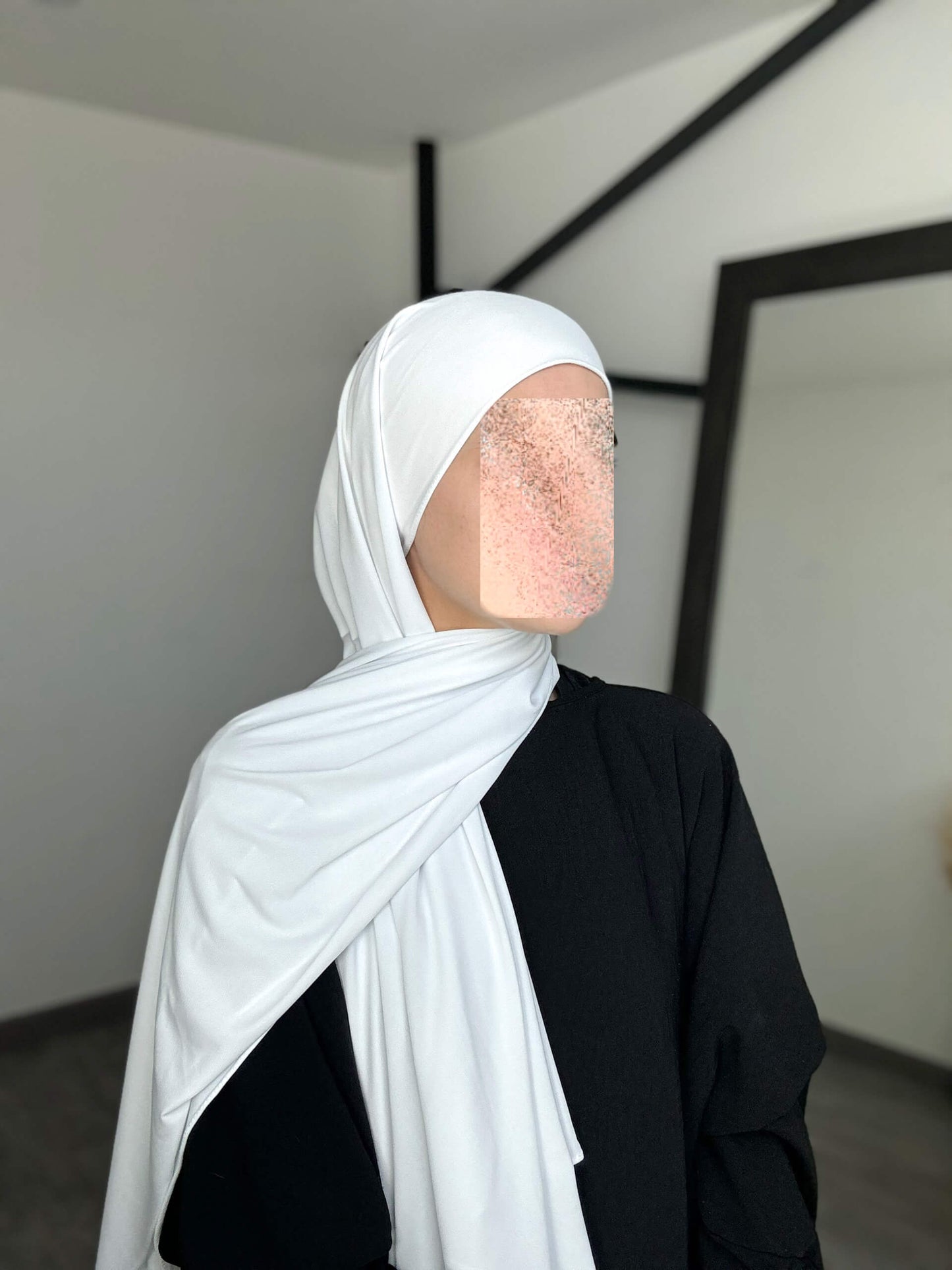 hijab jersey prenium luxe blanc