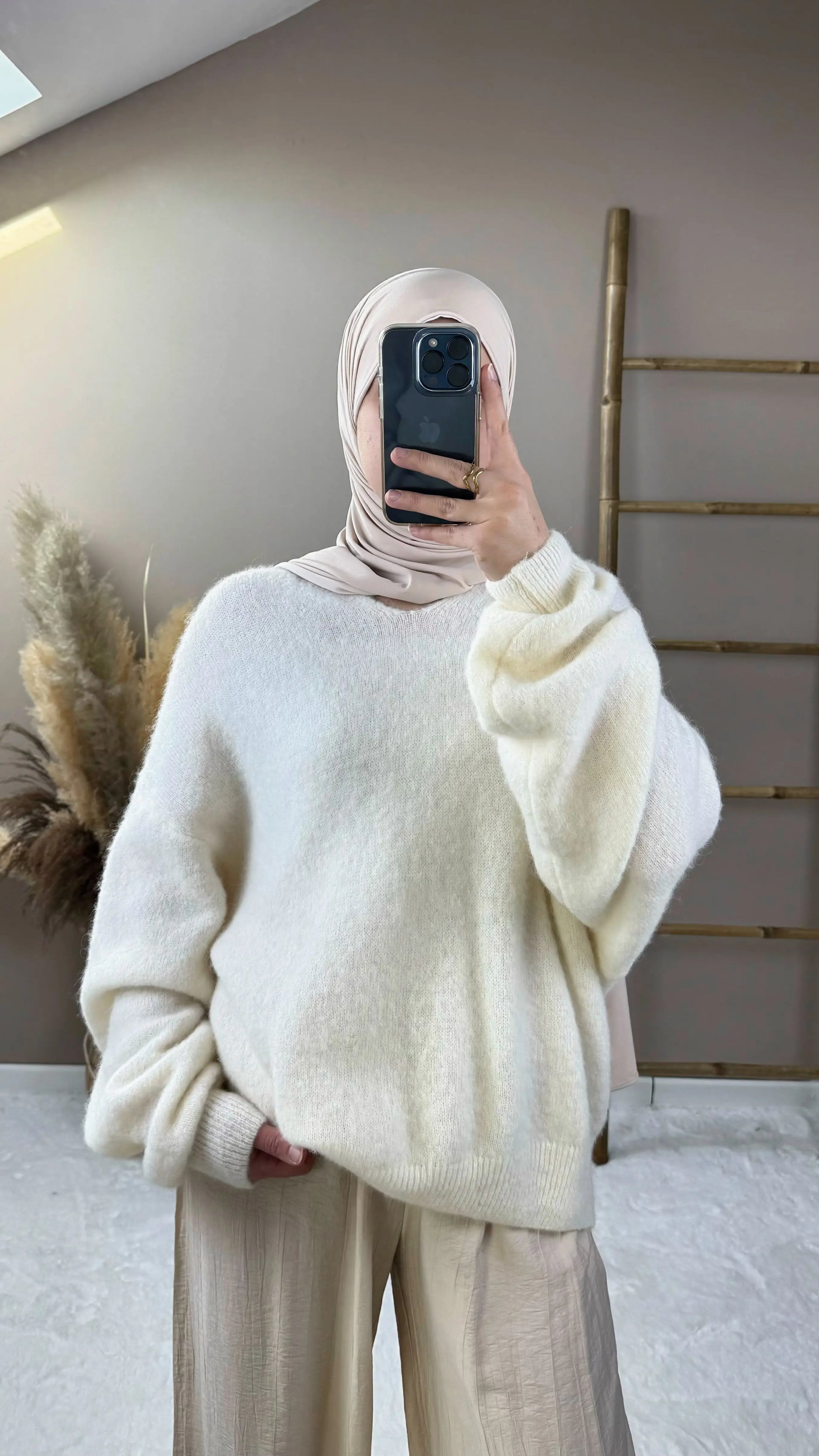 pull alpaga blanc