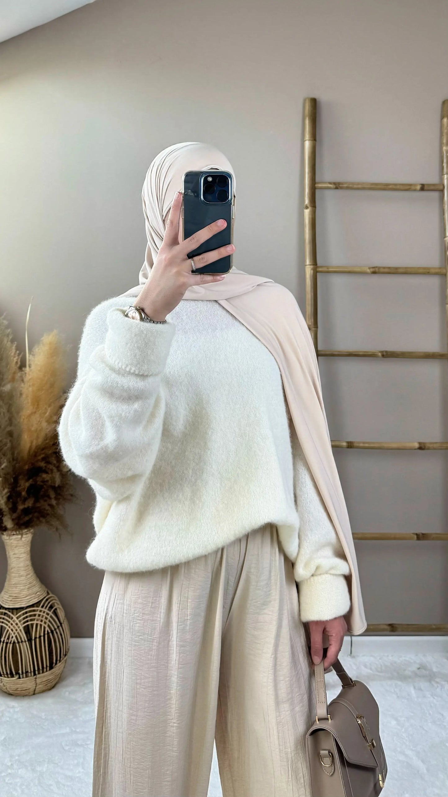 pull alpaga blanc