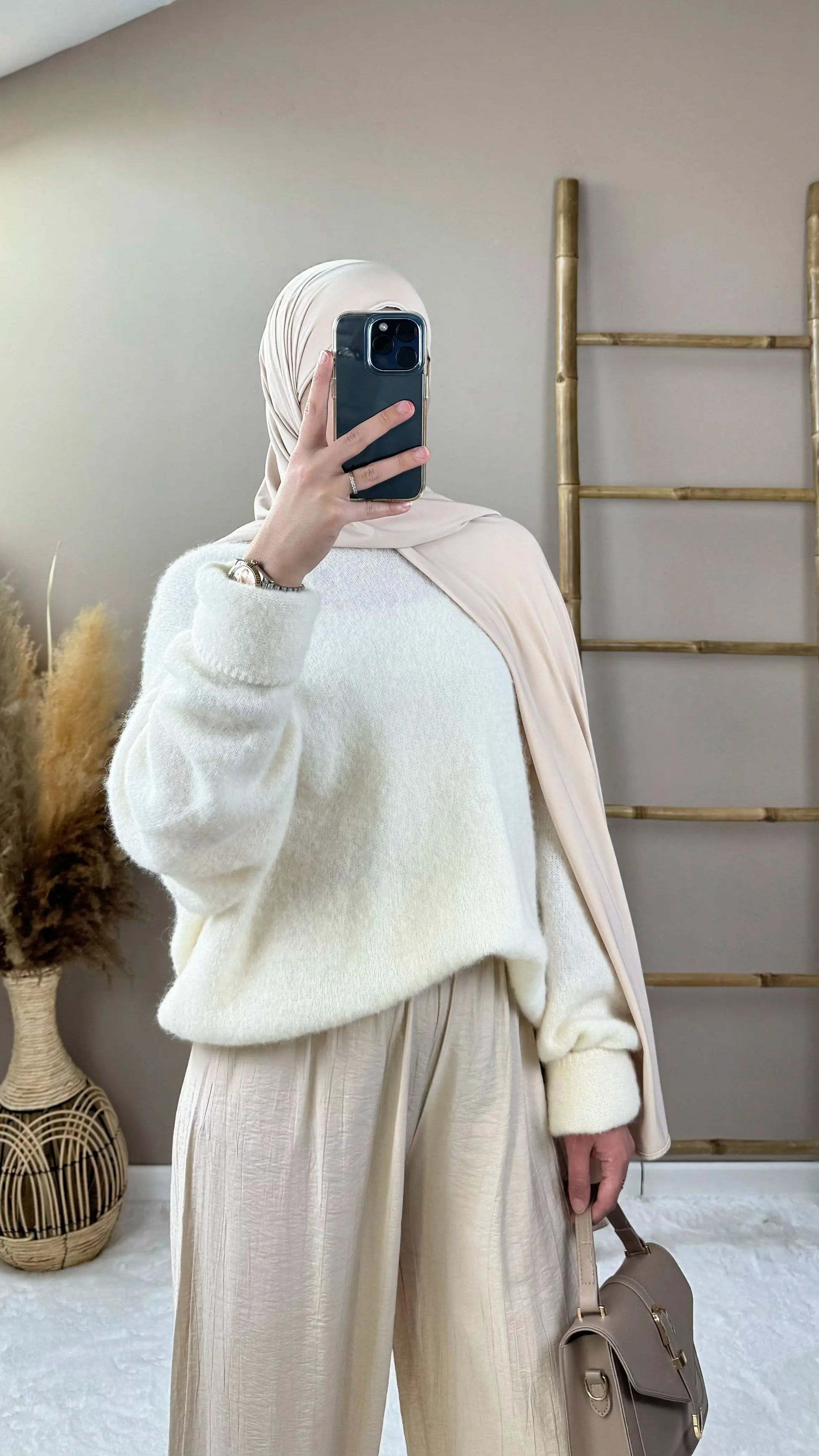 pull alpaga blanc