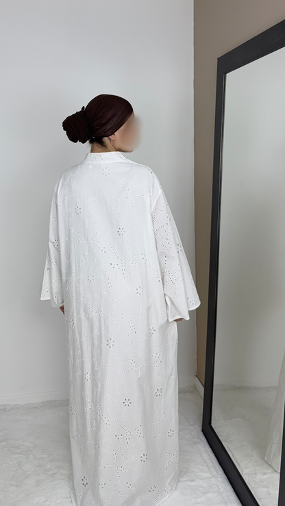 ROBE LONGUE BRODÉE EN COTON