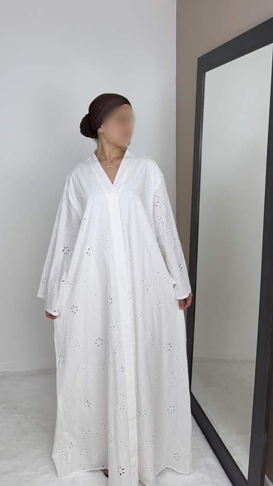 ROBE LONGUE BRODÉE EN COTON