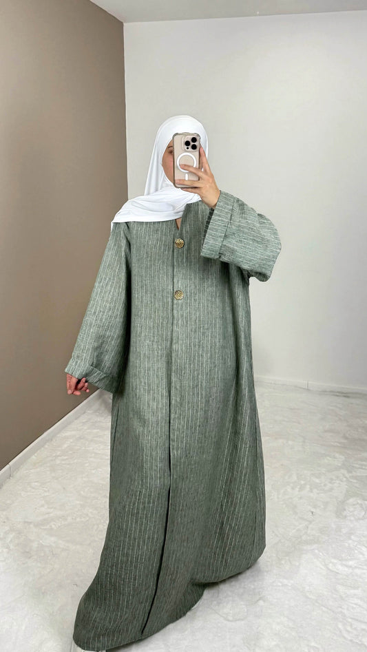 robe longue kaki à rayures
