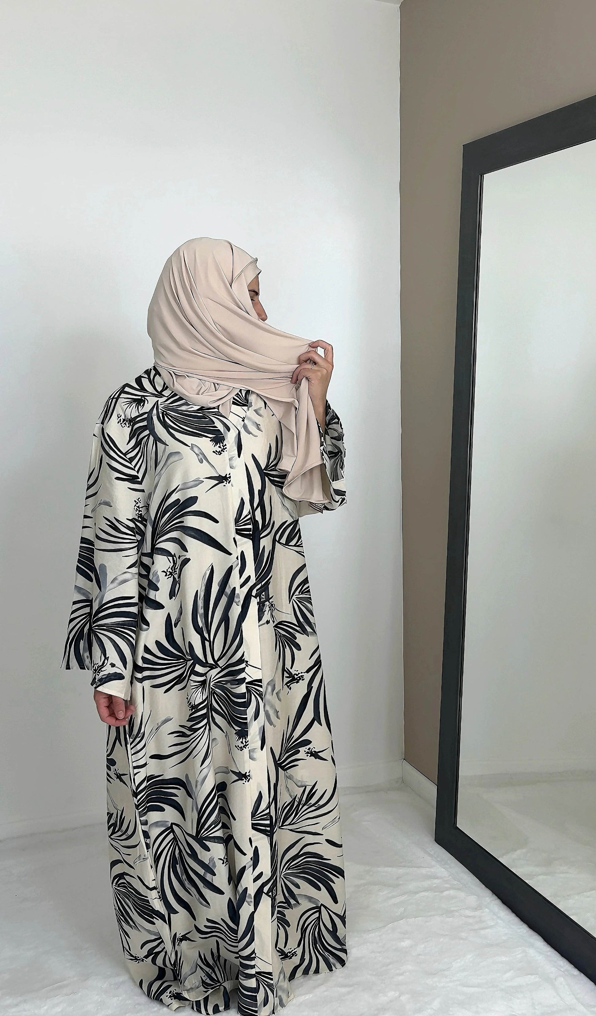 robe longue motif noir