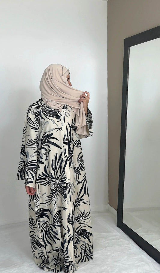 robe longue motif noir
