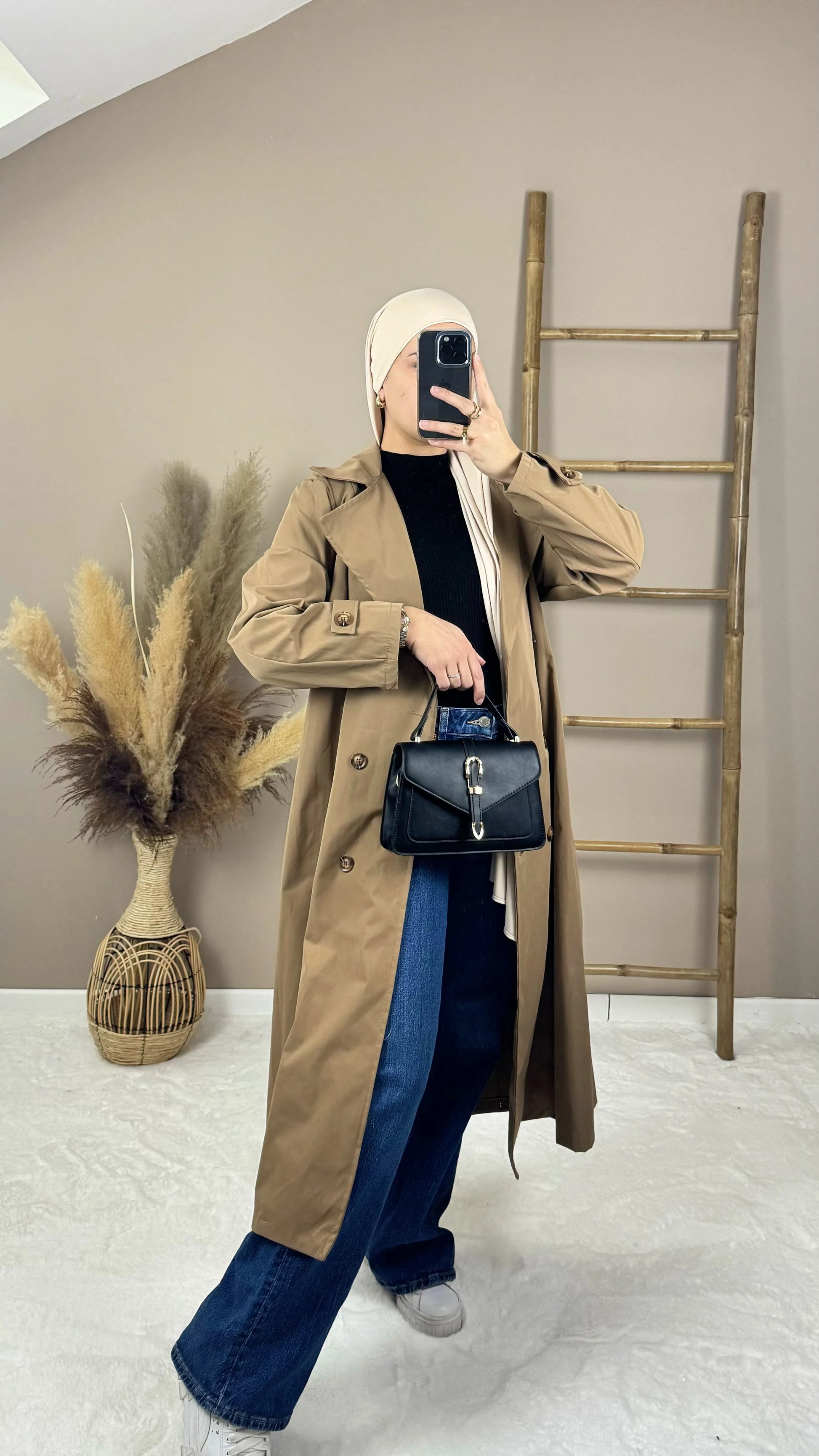 trench coat marron long