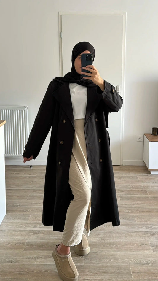 trench-coat noir